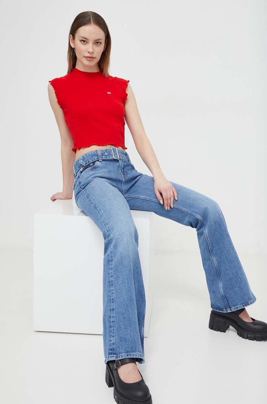 Топ Tommy Jeans жіночий колір червоний