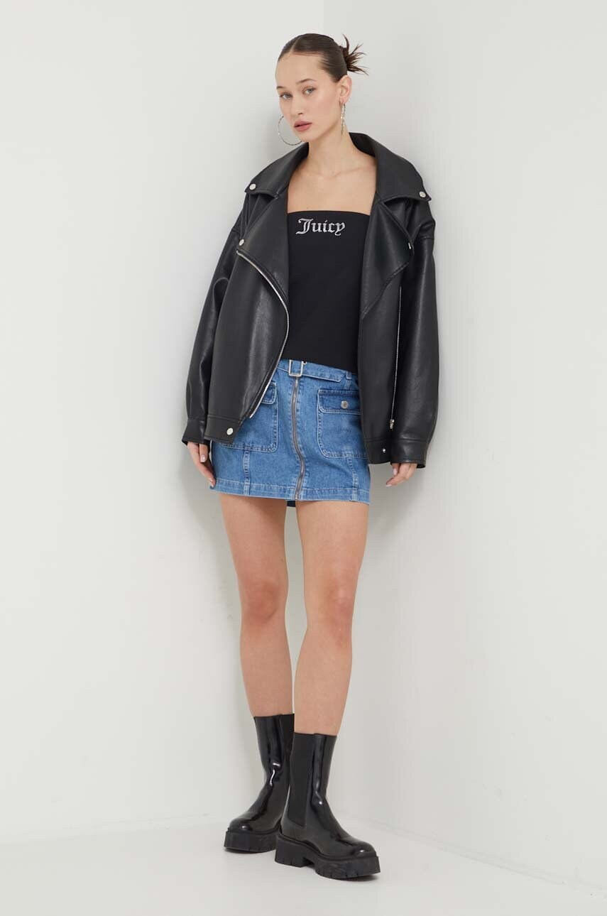 Топ Juicy Couture жіночий колір чорний оголена спина