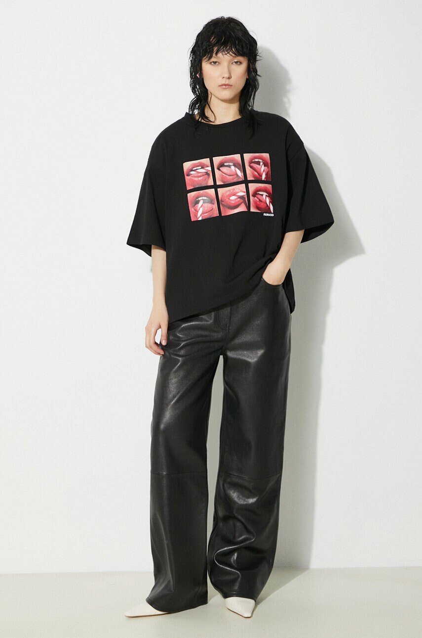 Бавовняна футболка Fiorucci Mouth Print Padded T-Shirt жіноча колір чорний M01FPTSH105CJ01BK01