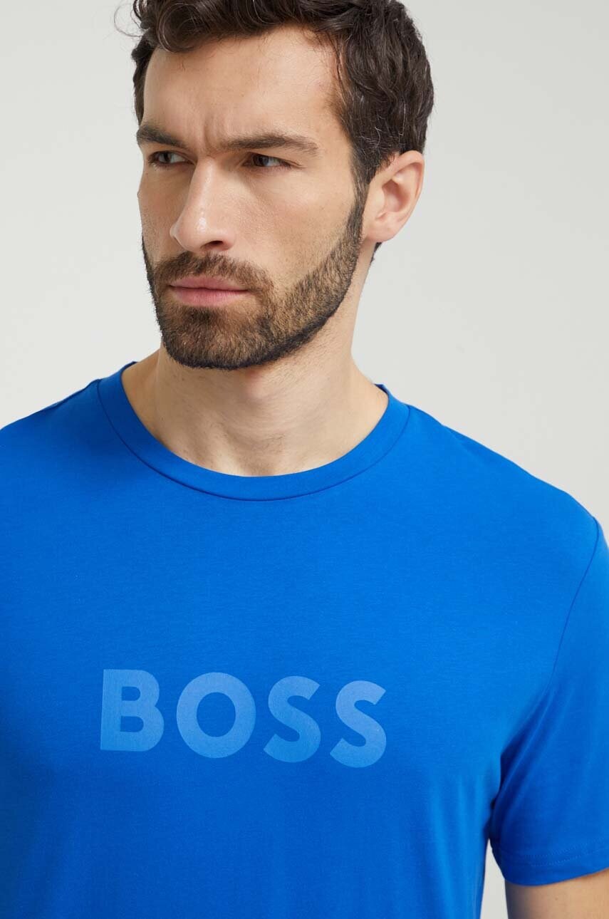 Бавовняна футболка BOSS чоловіча з принтом 50503276