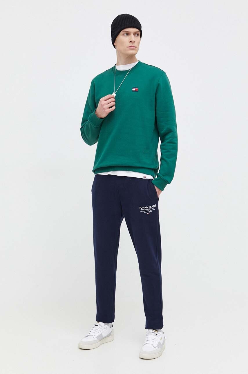 Бавовняна футболка Tommy Jeans чоловічий колір білий з аплікацією