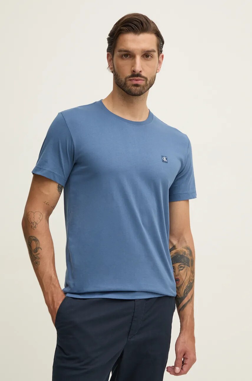 Бавовняна футболка Calvin Klein Jeans чоловіча однотонна J30J325268