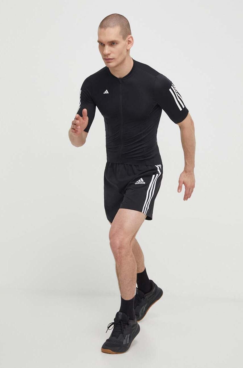 Велосипедна футболка adidas Performance колір чорний з принтом IR7933