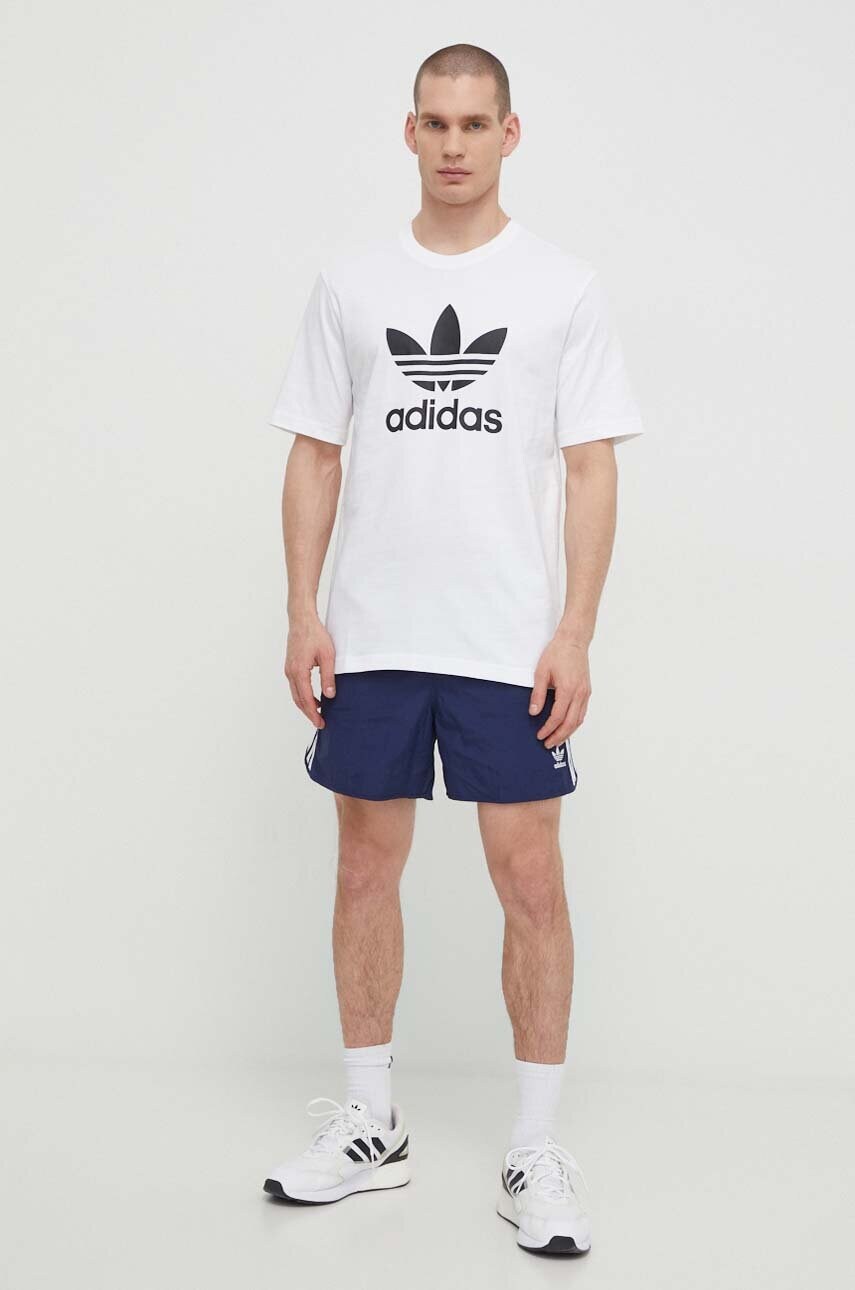 Бавовняна футболка adidas Originals Trefoil чоловіча колір білий з принтом IV5353