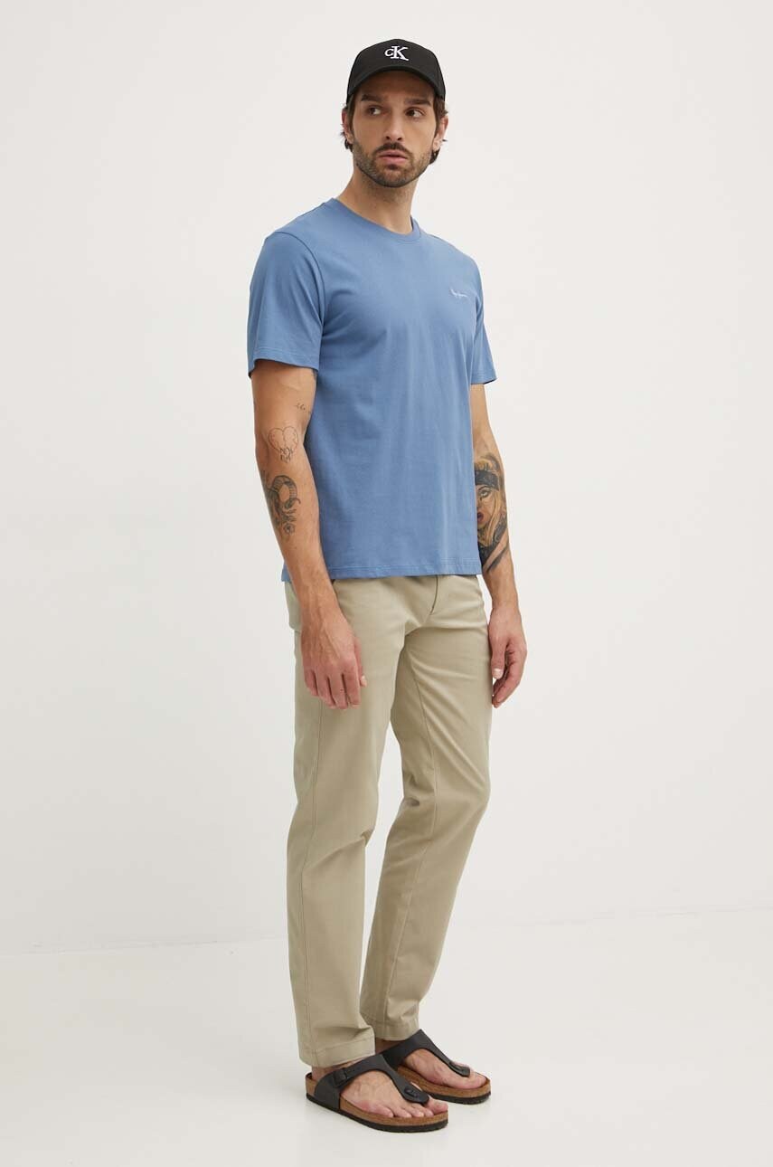 Бавовняна футболка Pepe Jeans Connor чоловіча однотонна PM509206