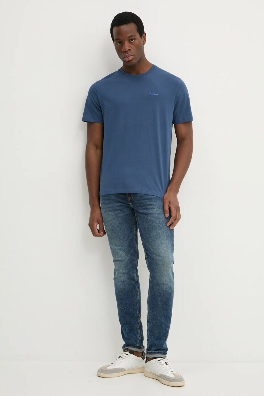 Бавовняна футболка Pepe Jeans Connor чоловіча однотонна PM509206
