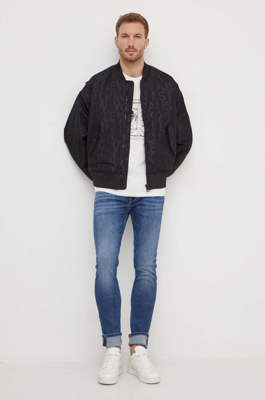 Бавовняна футболка Pepe Jeans Chuck чоловіча колір бежевий з принтом PM509225