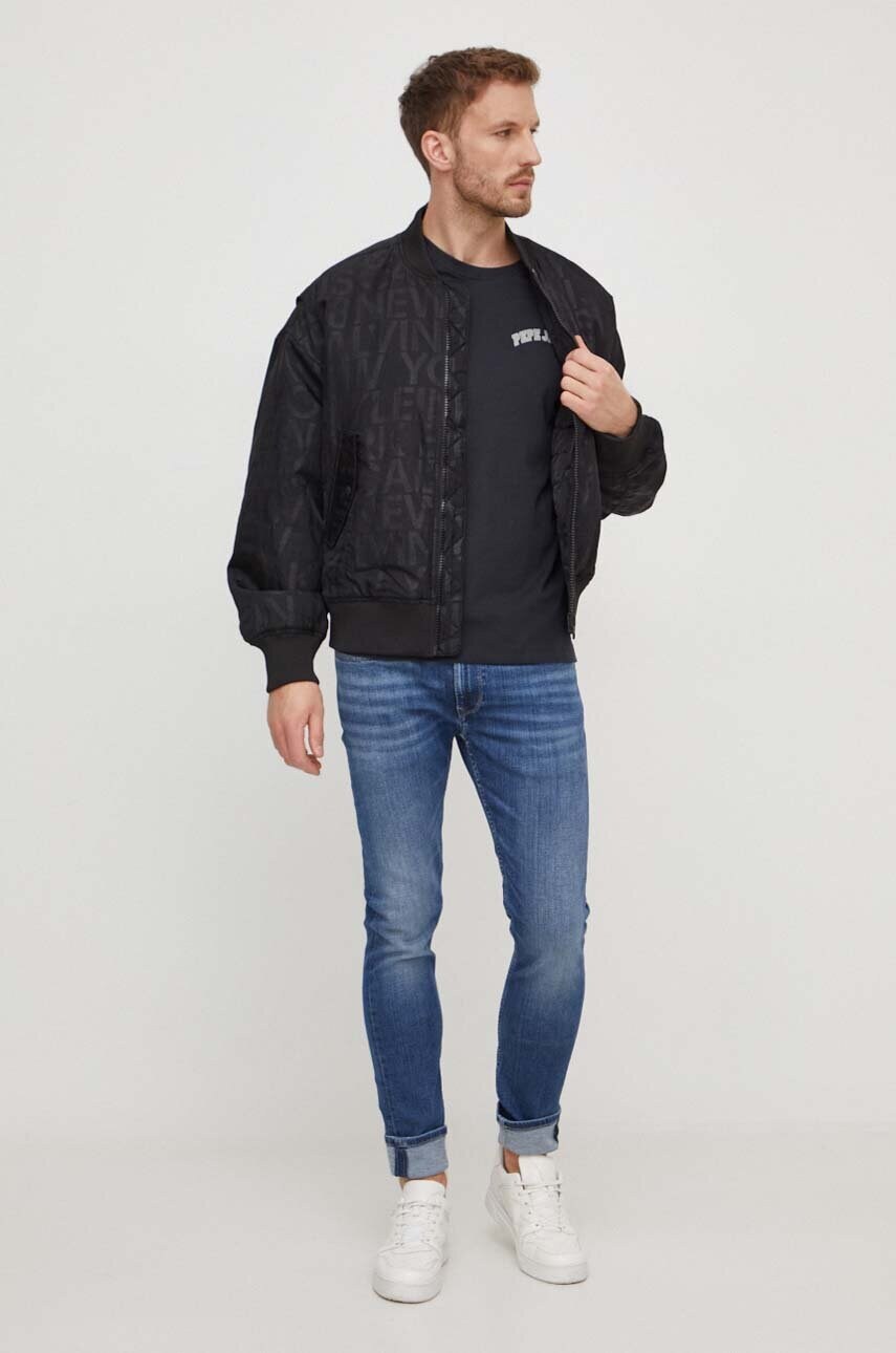 Бавовняна футболка Pepe Jeans Clementine чоловіча колір чорний з принтом PM509229