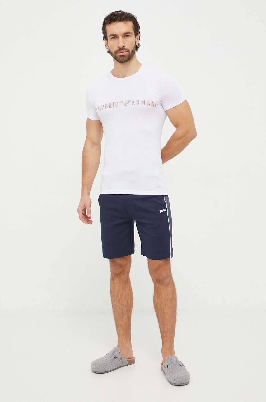 Футболка лаунж Emporio Armani Underwear колір білий з принтом