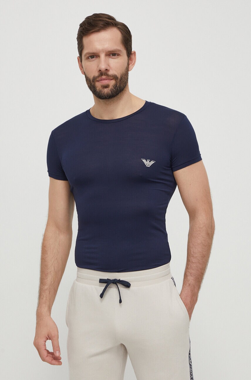 Футболка лаунж Emporio Armani Underwear 2-pack колір бежевий з принтом 111670 4R733