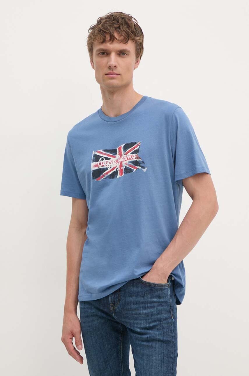 Бавовняна футболка Pepe Jeans Clag чоловіча з принтом PM509384
