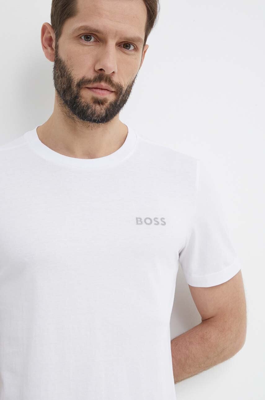 Бавовняна футболка Boss Green чоловічий колір білий однотонний