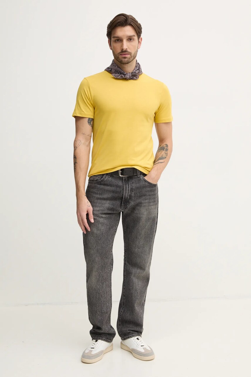 Бавовняна футболка United Colors of Benetton чоловіча колір рожевий однотонна 3U53J1F15