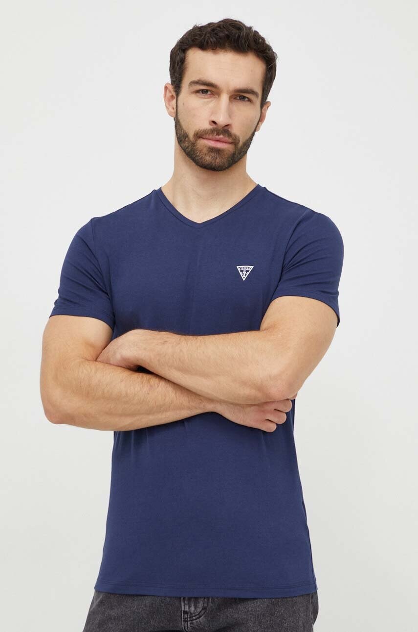 Футболка Guess 2-pack чоловічий колір синій з принтом