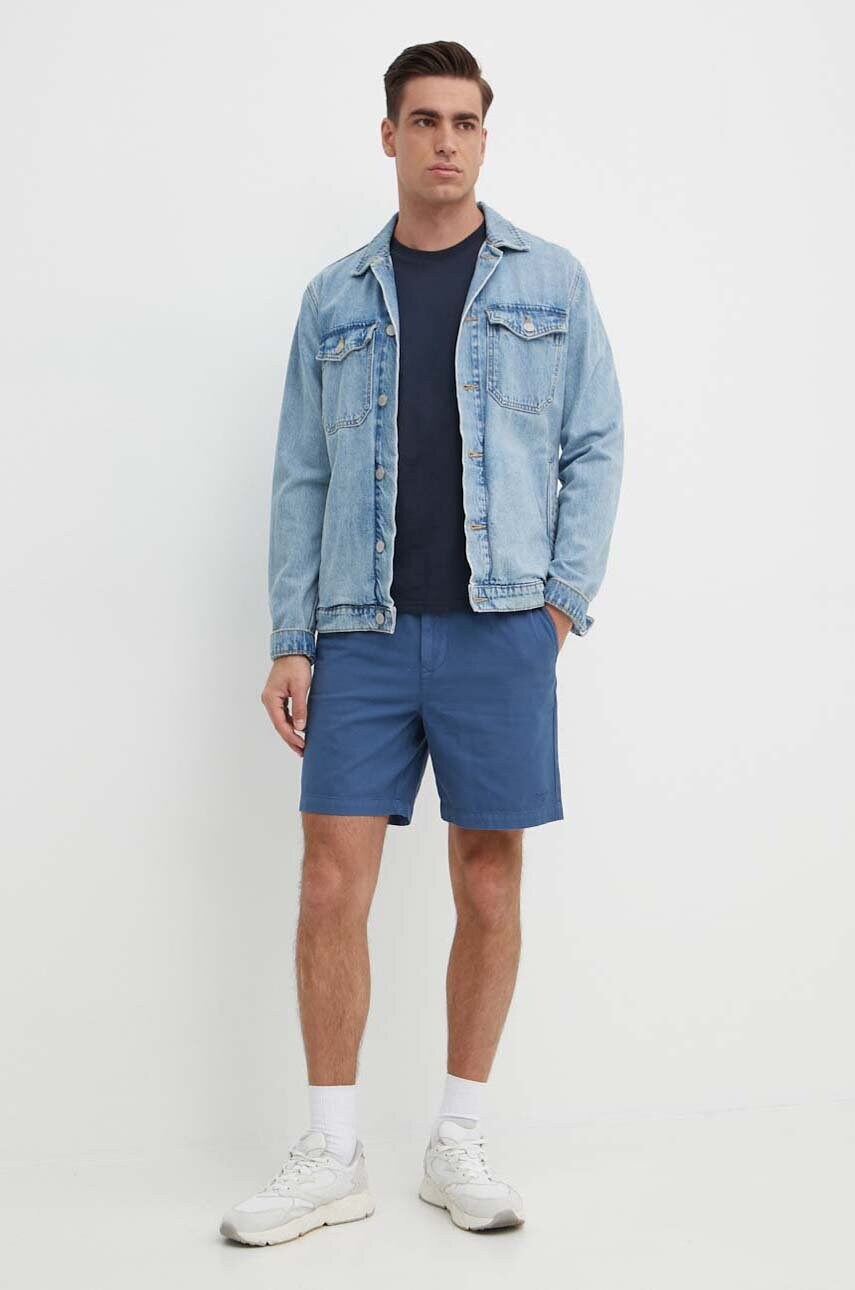 Бавовняна футболка Pepe Jeans CALLUM чоловіча колір синій з принтом PM509370