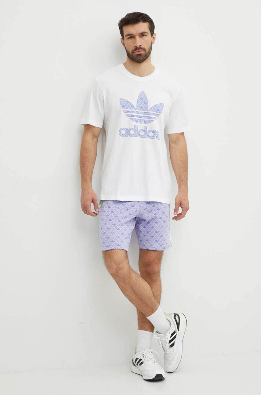 Бавовняна футболка adidas Originals чоловіча колір білий з принтом IS0205