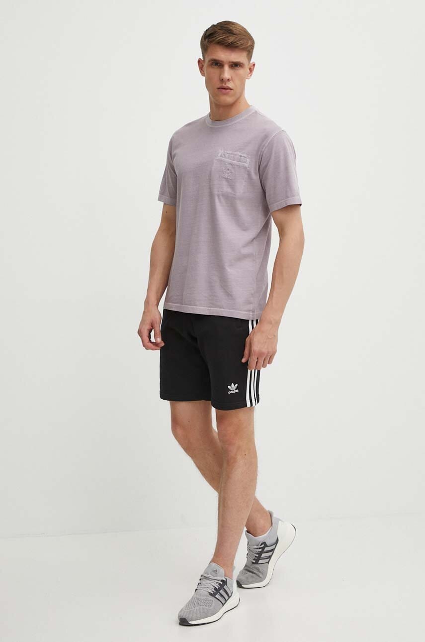 Бавовняна футболка adidas Originals чоловіча колір фіолетовий однотонна IS1762