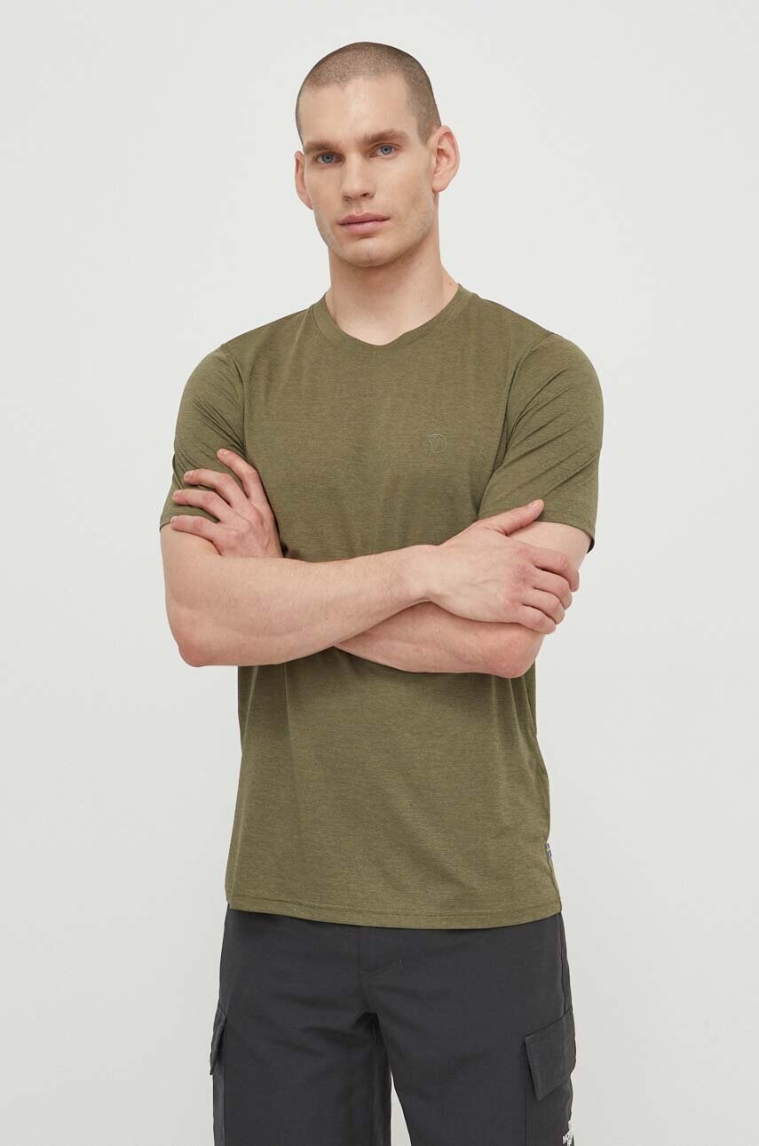 Спортивна футболка Fjallraven Abisko Day колір зелений меланж F87197
