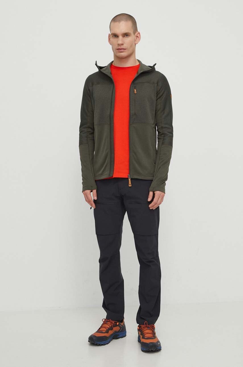 Футболка Fjallraven 1960 Logo T-shirt чоловіча колір помаранчевий з принтом F87313