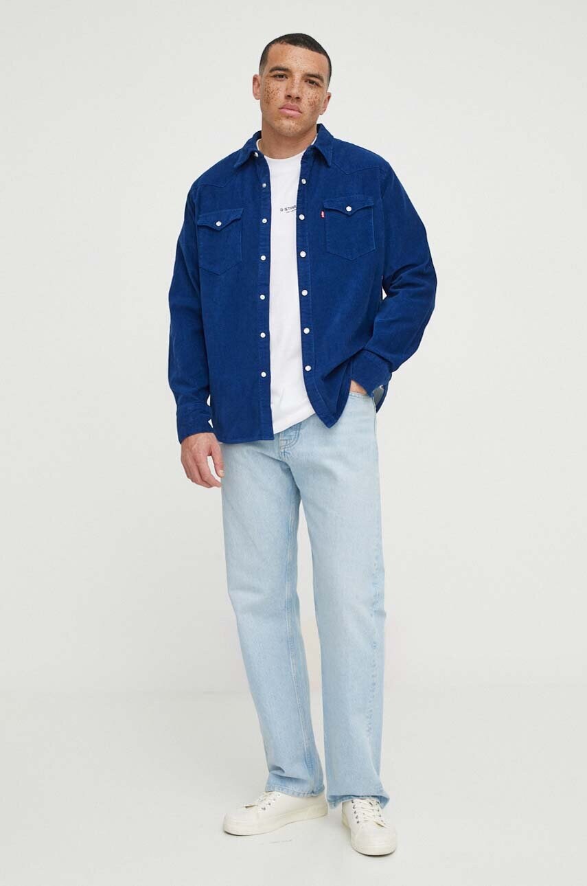 Бавовняна футболка G-Star Raw чоловічий колір білий з аплікацією
