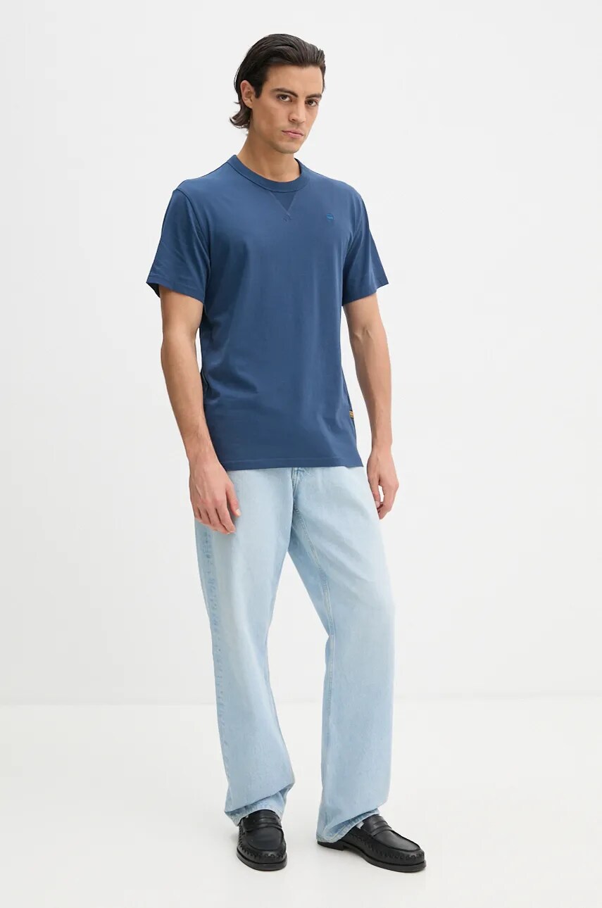 Бавовняна футболка G-Star Raw чоловіча колір білий однотонна D24449-336