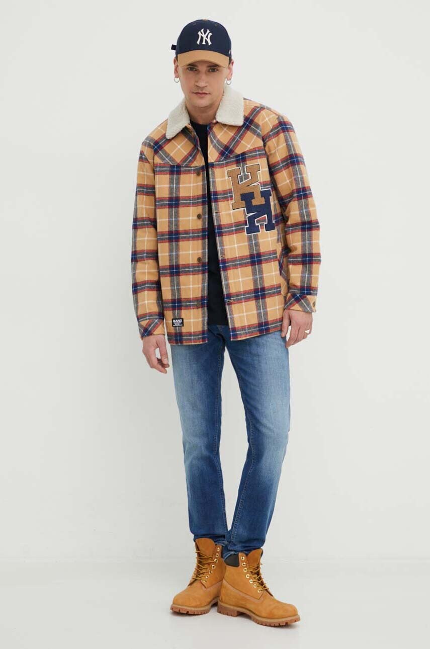 Бавовняна футболка Superdry чоловічий колір синій з аплікацією