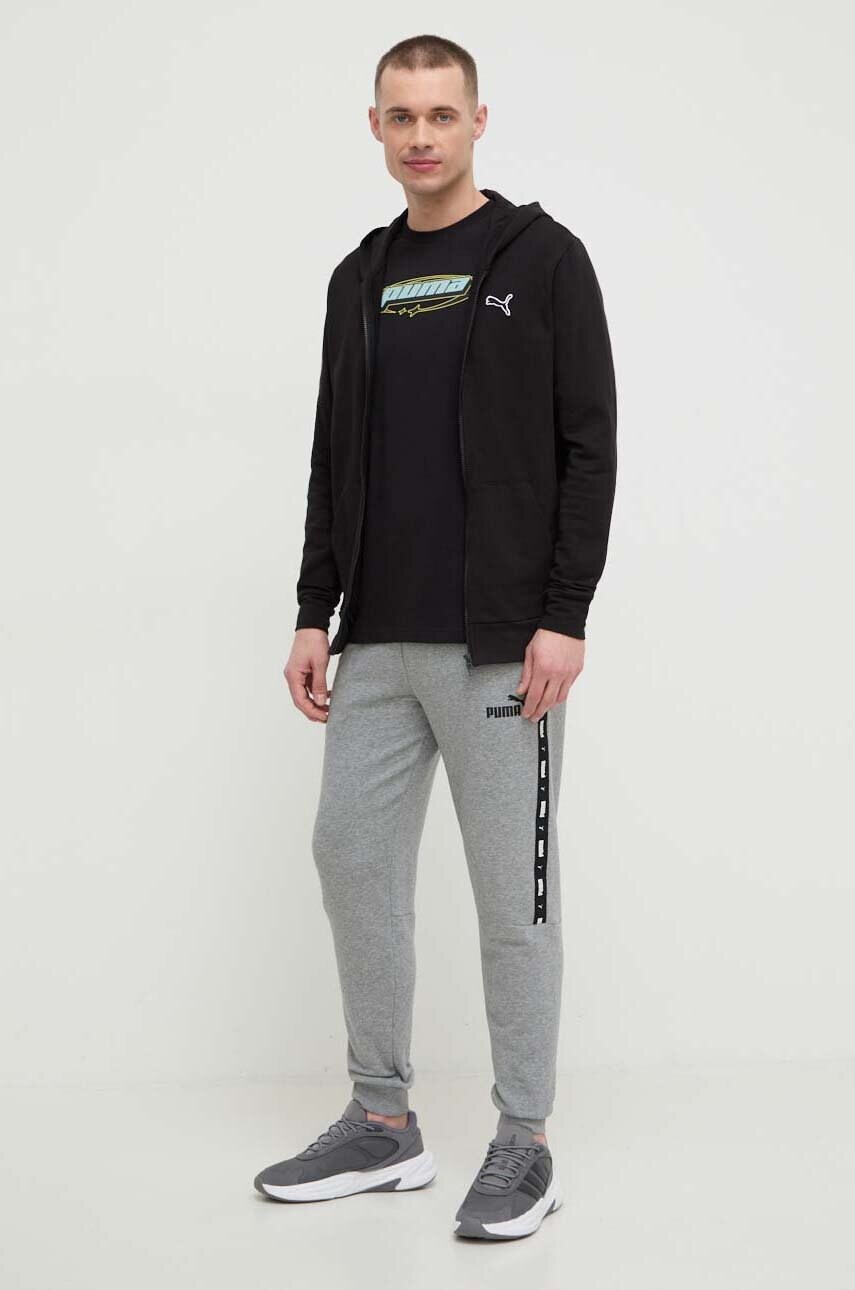 Бавовняна футболка Puma чоловічий колір чорний з принтом