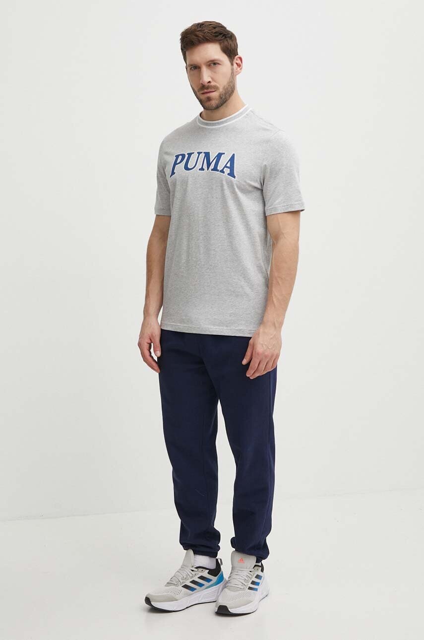 Бавовняна футболка Puma SQUAD чоловічий колір сірий з аплікацією 678967