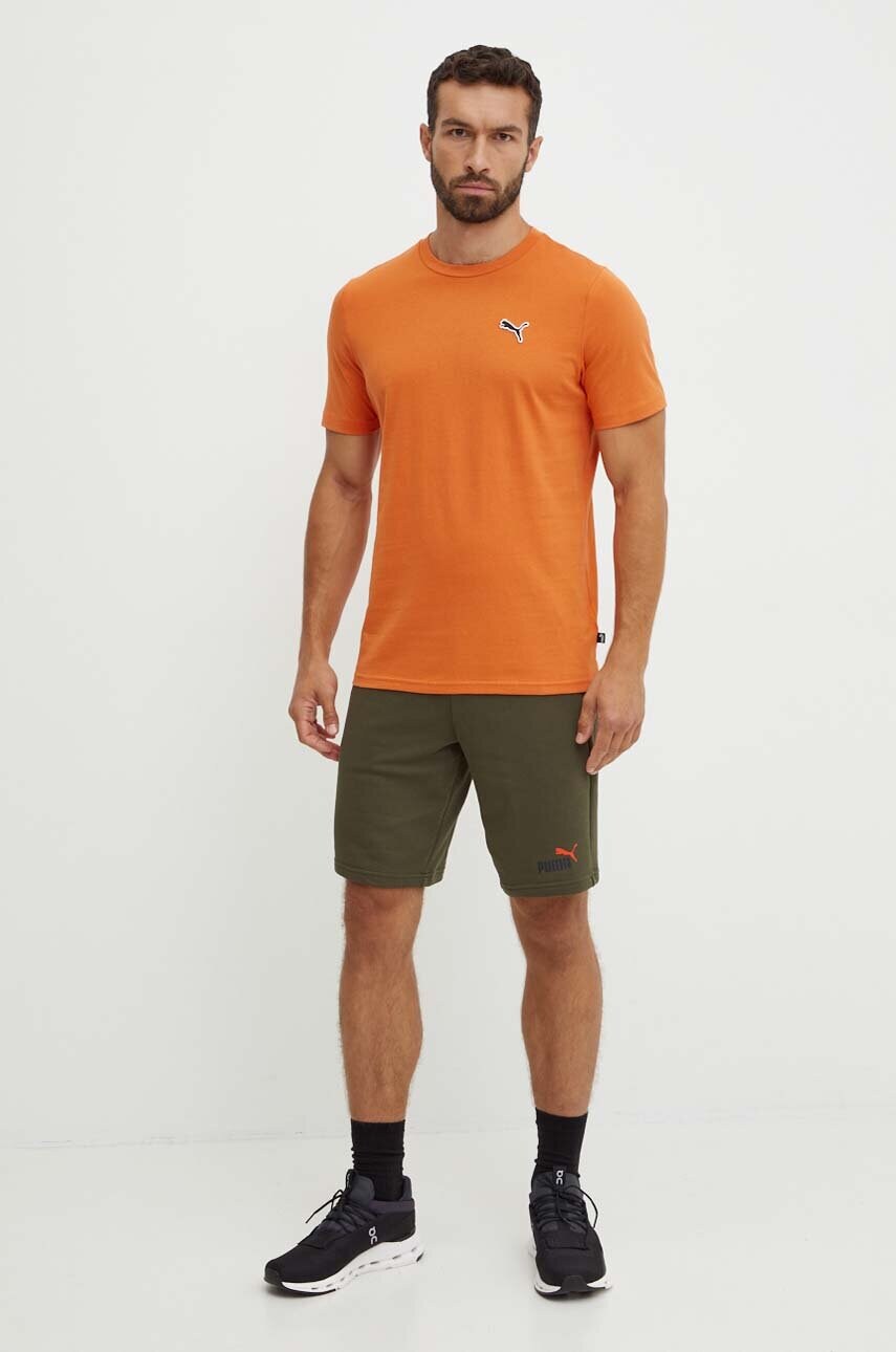 Бавовняна футболка Puma BETTER ESSENTIALS чоловіча колір помаранчевий однотонна 675977