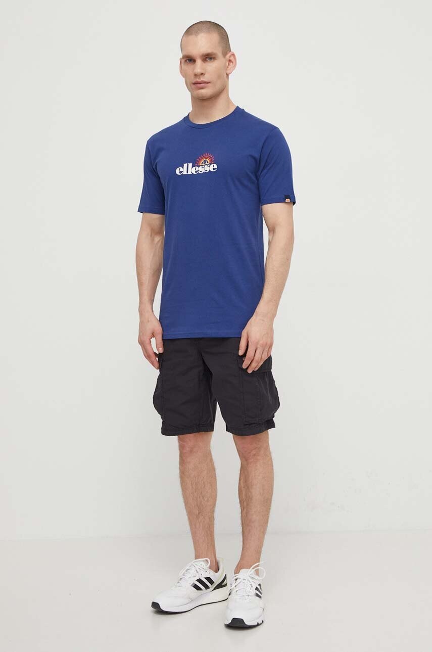 Бавовняна футболка Ellesse Trea T-Shirt чоловіча колір синій з принтом SHV20126