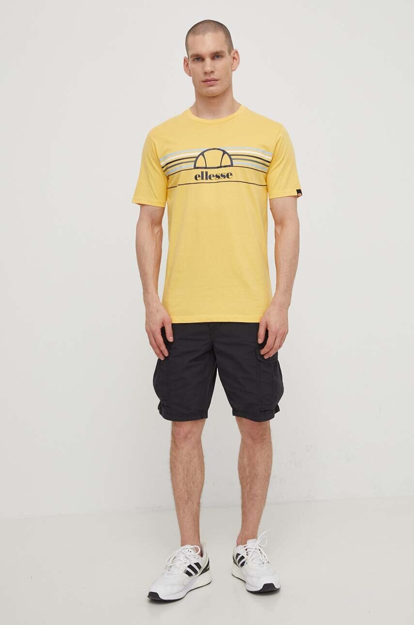 Бавовняна футболка Ellesse Lentamente T-Shirt чоловіча колір жовтий з принтом SHV11918