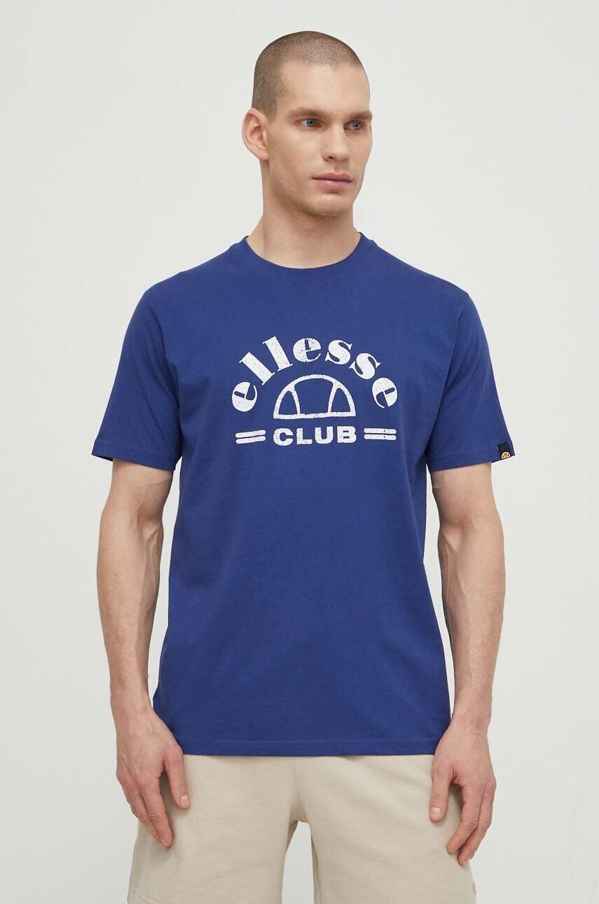 Бавовняна футболка Ellesse Club T-Shirt чоловіча колір синій з принтом SHV20259