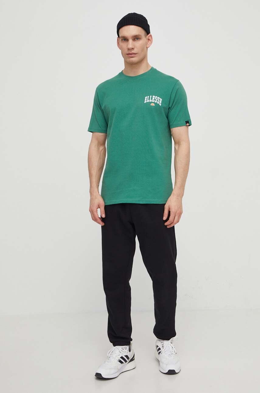 Бавовняна футболка Ellesse Harvardo T-Shirt чоловіча колір зелений з принтом SHV20245