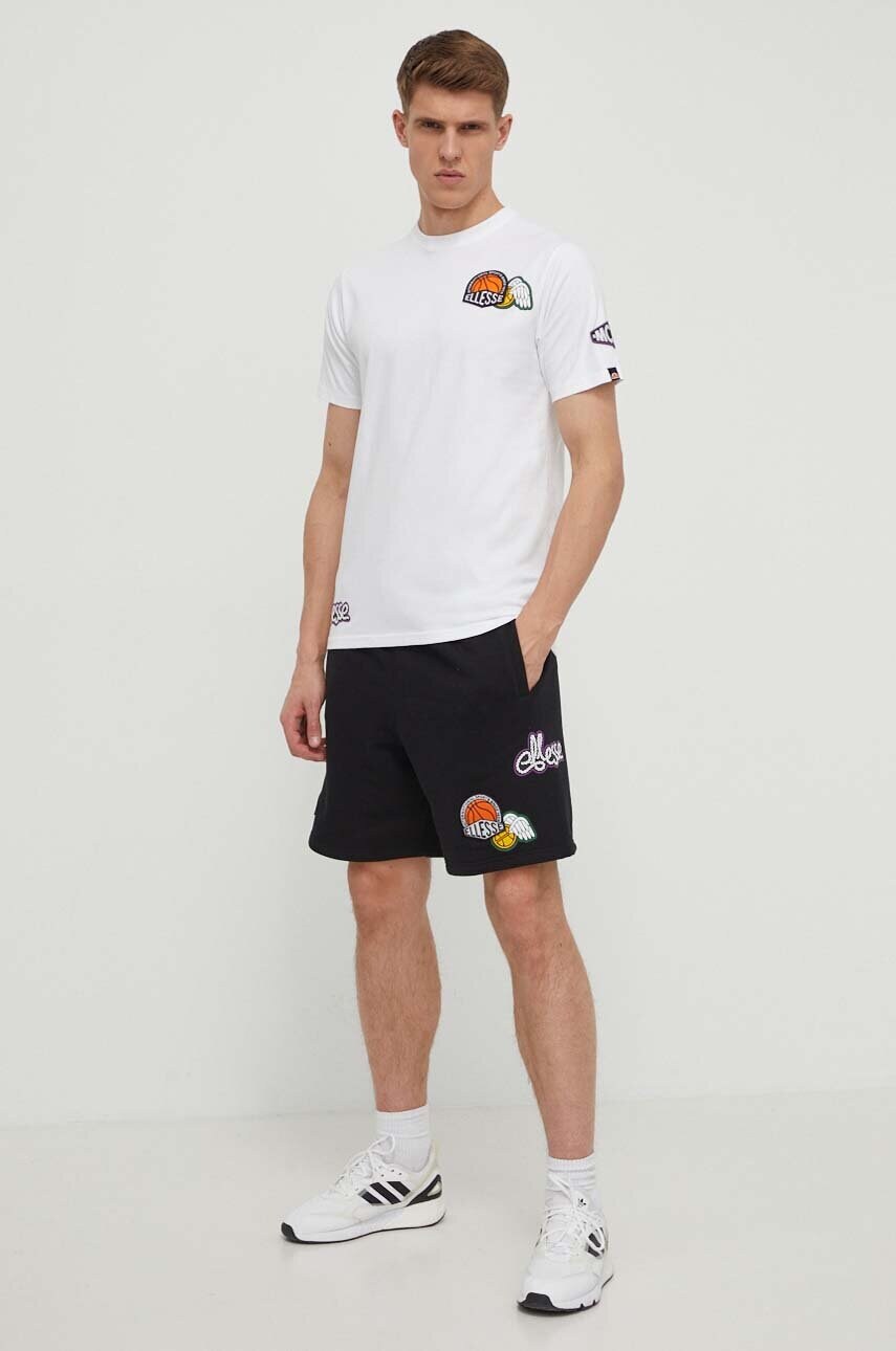 Бавовняна футболка Ellesse Boretto T-Shirt чоловіча колір білий з принтом SHV20120