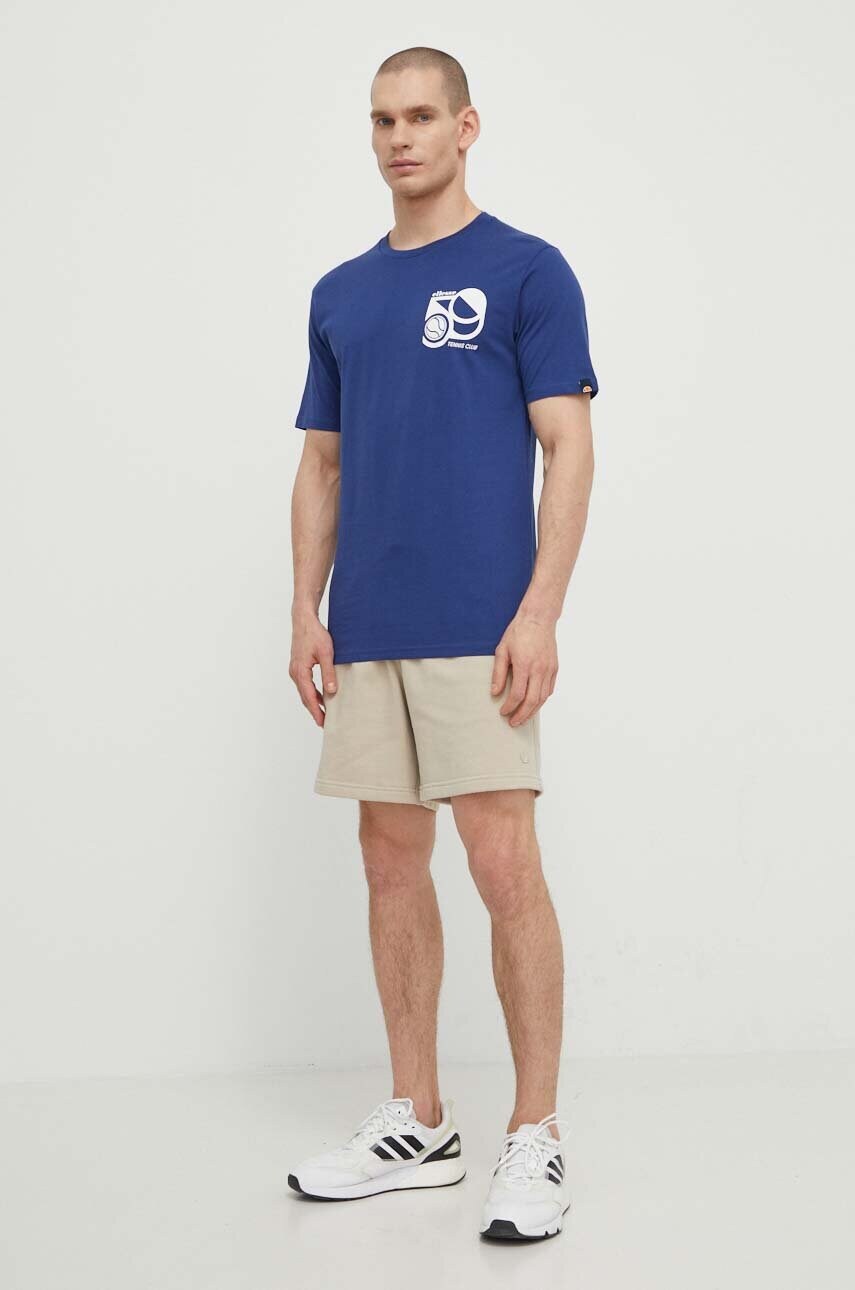 Бавовняна футболка Ellesse Sport Club T-Shirt чоловіча колір синій з принтом SHV20273