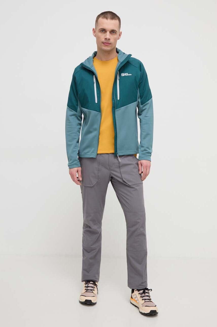 Спортивна футболка Jack Wolfskin Delgami колір жовтий однотонна 1809811