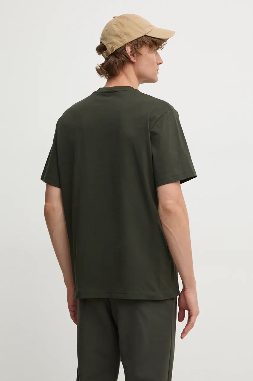 Бавовняна футболка Lacoste чоловічий колір зелений однотонний