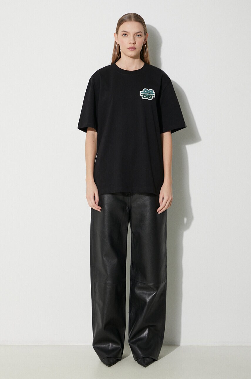 Бавовняна футболка Filling Pieces T-shirt Gowtu колір чорний з аплікацією 74433921861