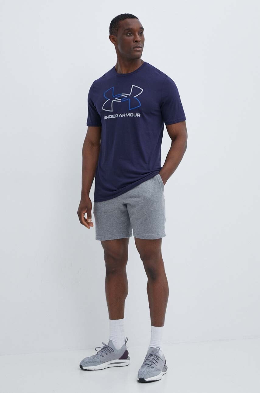 Футболка Under Armour чоловічий колір синій візерунок
