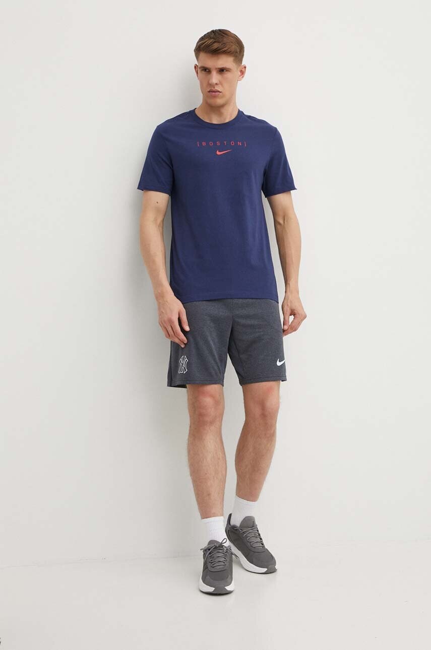 Бавовняна футболка Nike Boston Red Sox чоловіча колір синій з принтом