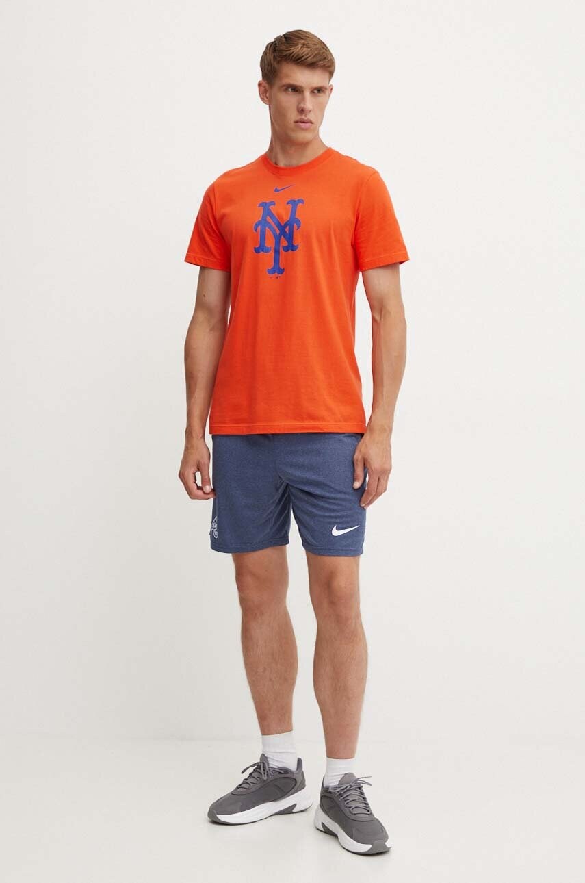 Бавовняна футболка Nike New York Mets чоловіча колір помаранчевий з принтом