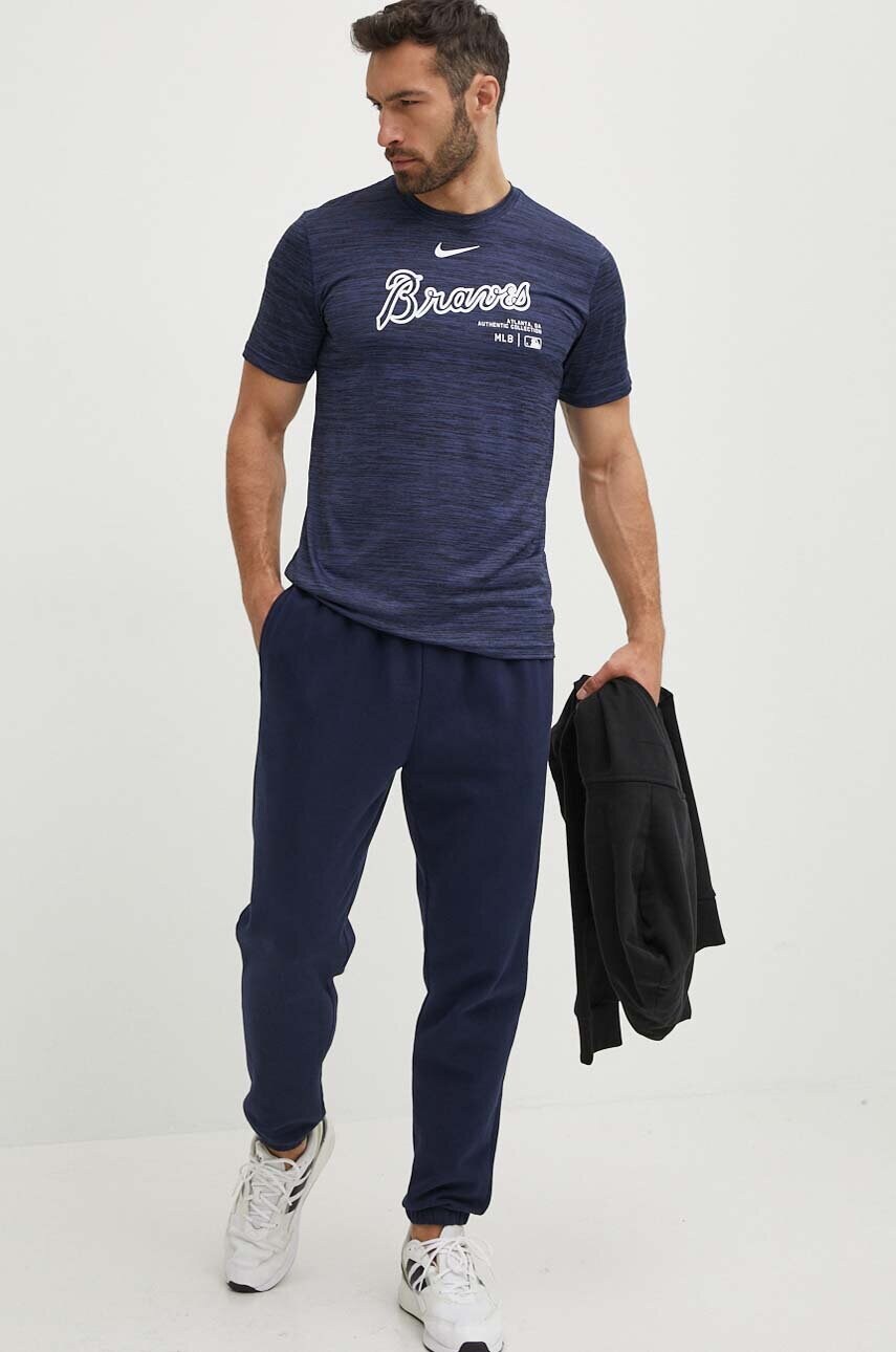Футболка Nike Atlanta Braves чоловіча колір синій з принтом