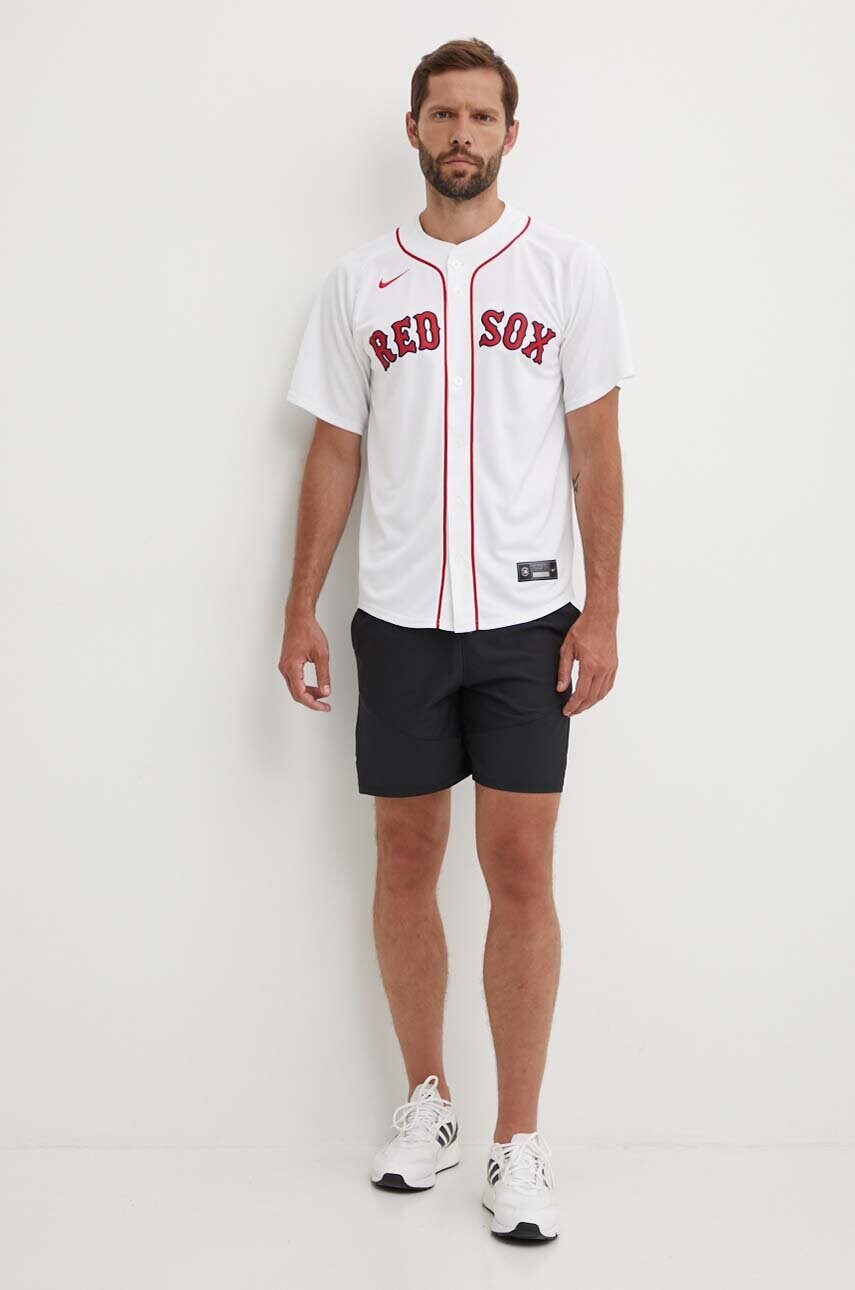 Сорочка Nike Boston Red Sox колір білий regular зі стійкою