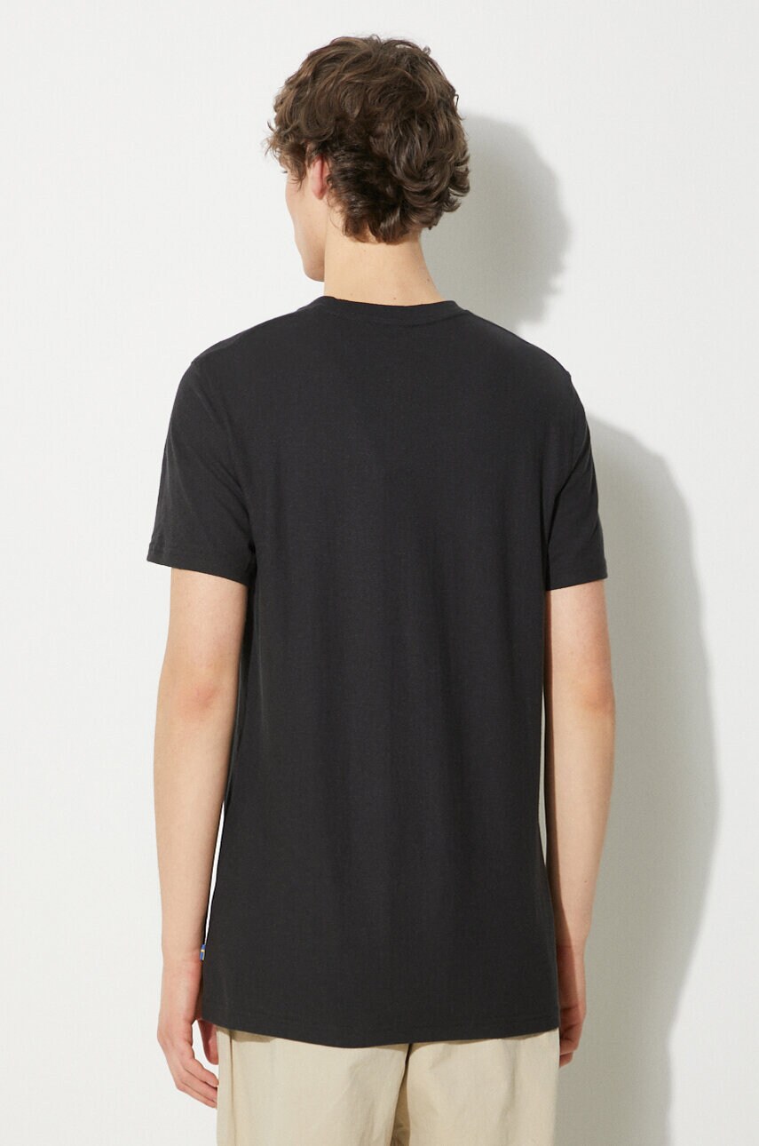 Футболка Fjallraven Hemp Blend T-shirt M чоловіча колір чорний з аплікацією F12600215.550
