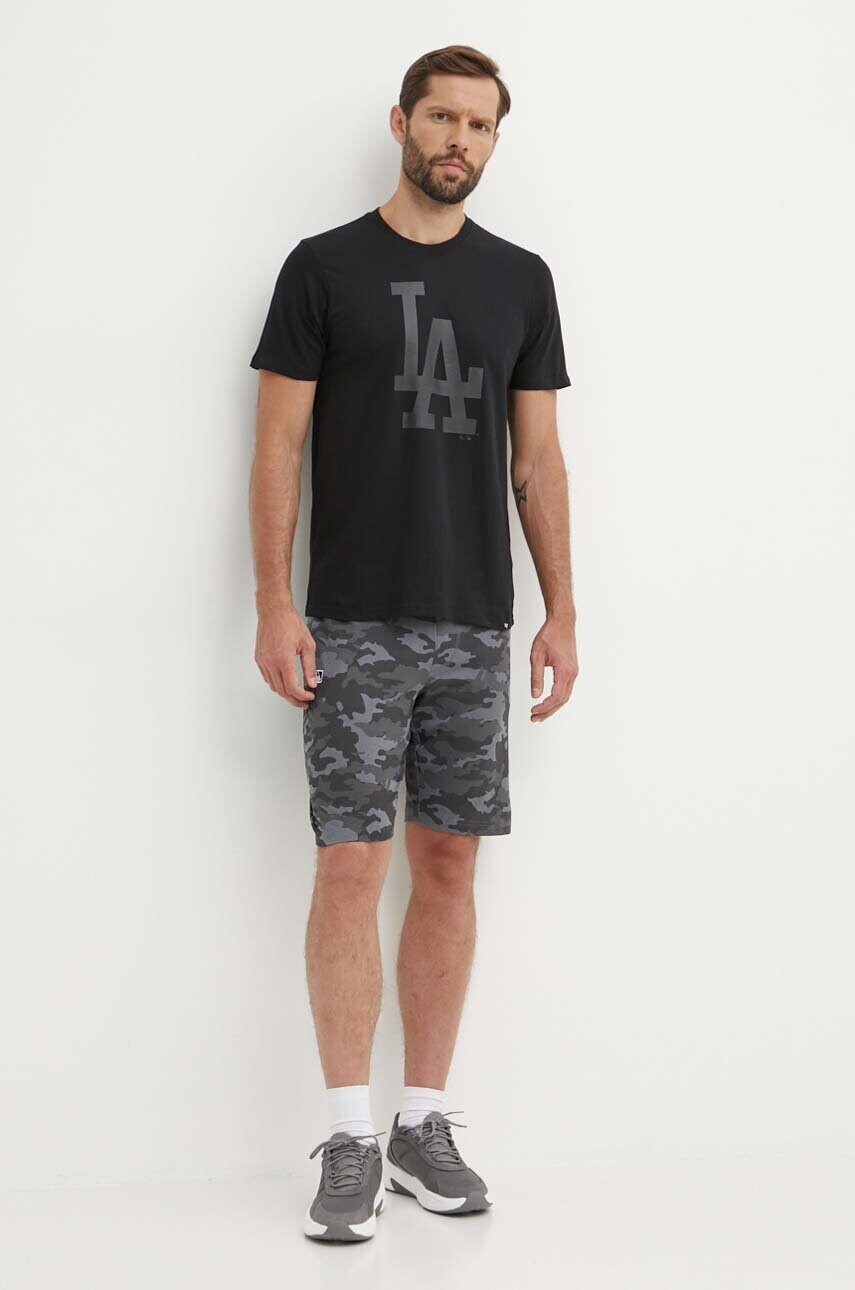 Бавовняна футболка 47 brand MLB Los Angeles Dodgers чоловіча колір чорний з принтом BB012TEMIME601215JK