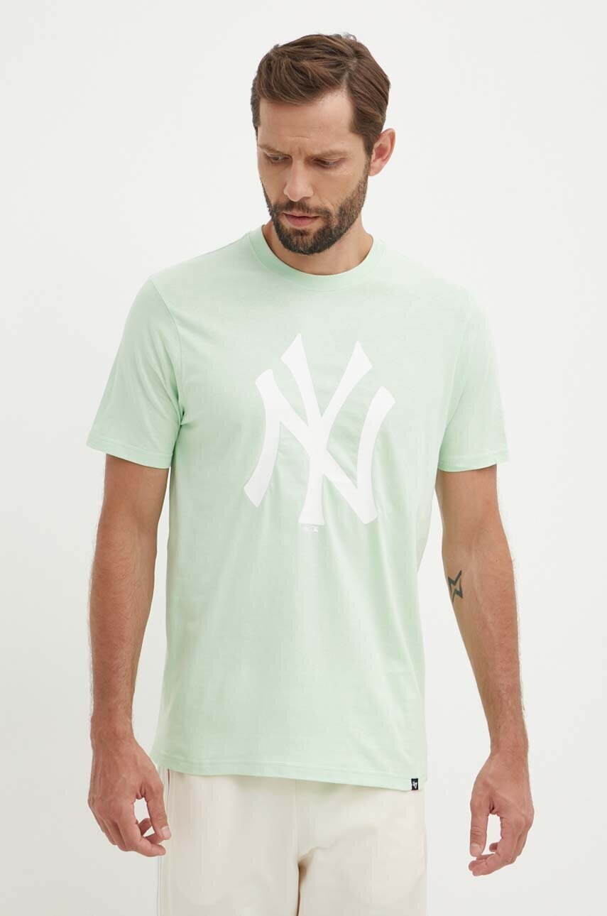 Бавовняна футболка 47 brand MLB New York Yankees колір зелений з принтом BB017TEMIME617763B0