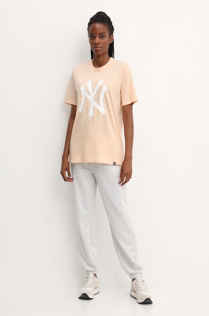 Бавовняна футболка 47 brand MLB New York Yankees колір помаранчевий з принтом BB017TEMIME617760AF