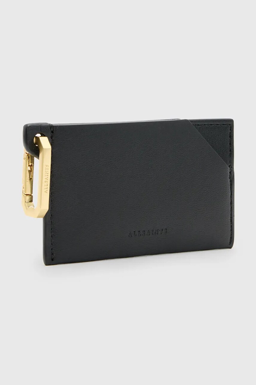 Шкіряний чохол на банківські карти AllSaints HEX CARDHOLDER колір чорний W398XB