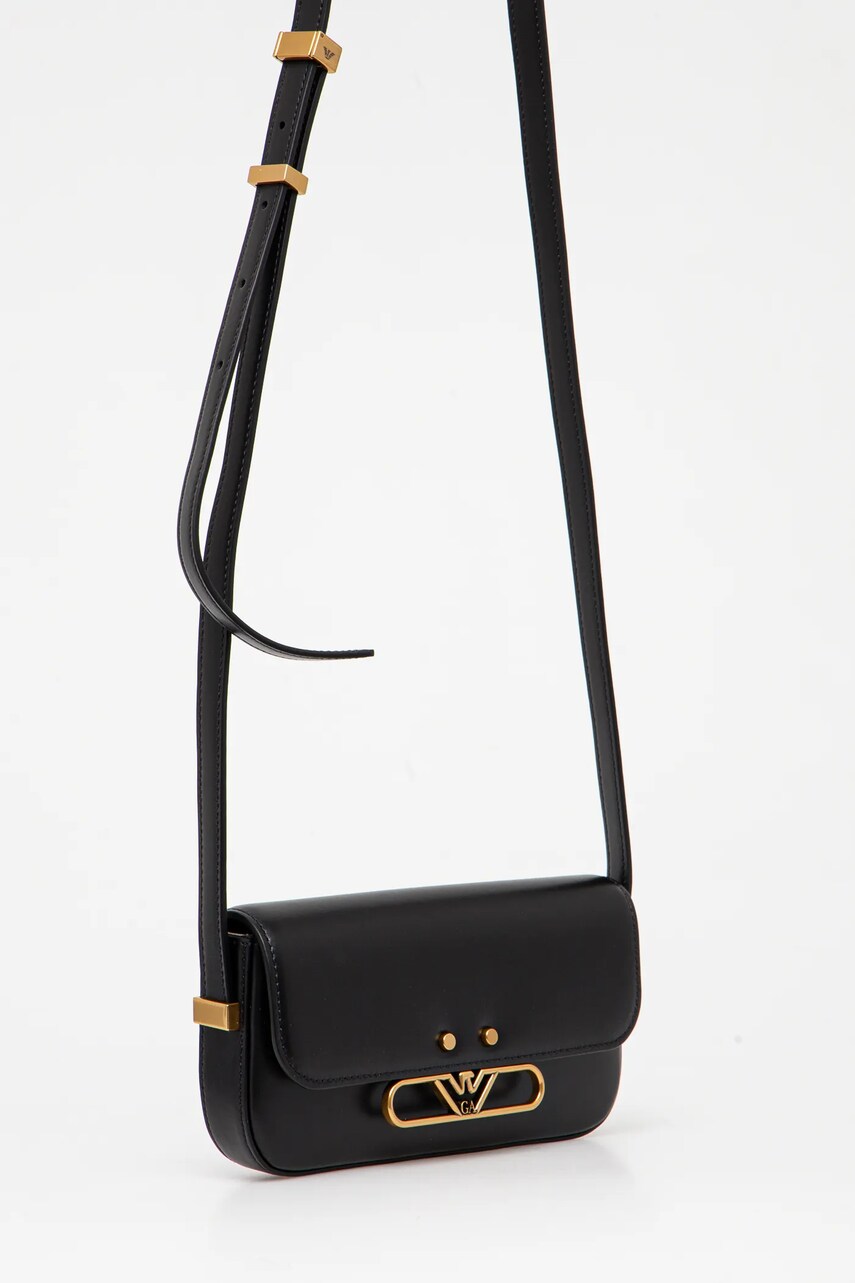 Шкіряна сумочка Emporio Armani колір чорний EW001212 AF14786
