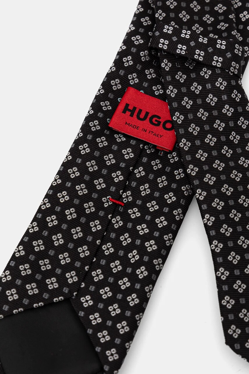 Шовковий галстук HUGO колір чорний 50535330
